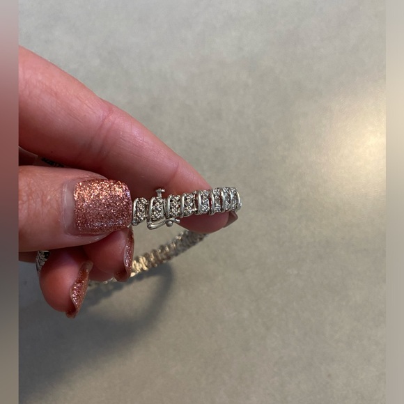 NEW!!! Sterling Silver Diamond Bracelet - Picture 4 of 6